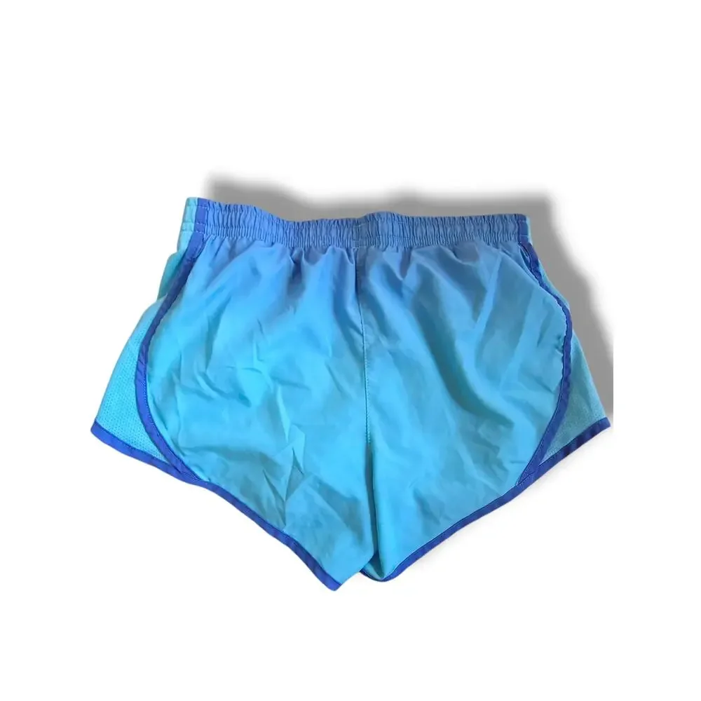 Nike Dri-FIT Girls Small Running Shorts Blue Mesh Inset Athletic
